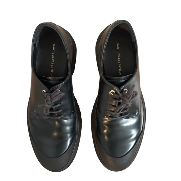 WANT Les Essentiels Forest Green Oxfords with Black Rubber Bottoms - Picture 3 of 9